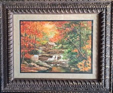 Fine Art, signed original Watercolor painting, with framed "Turning Water" picture