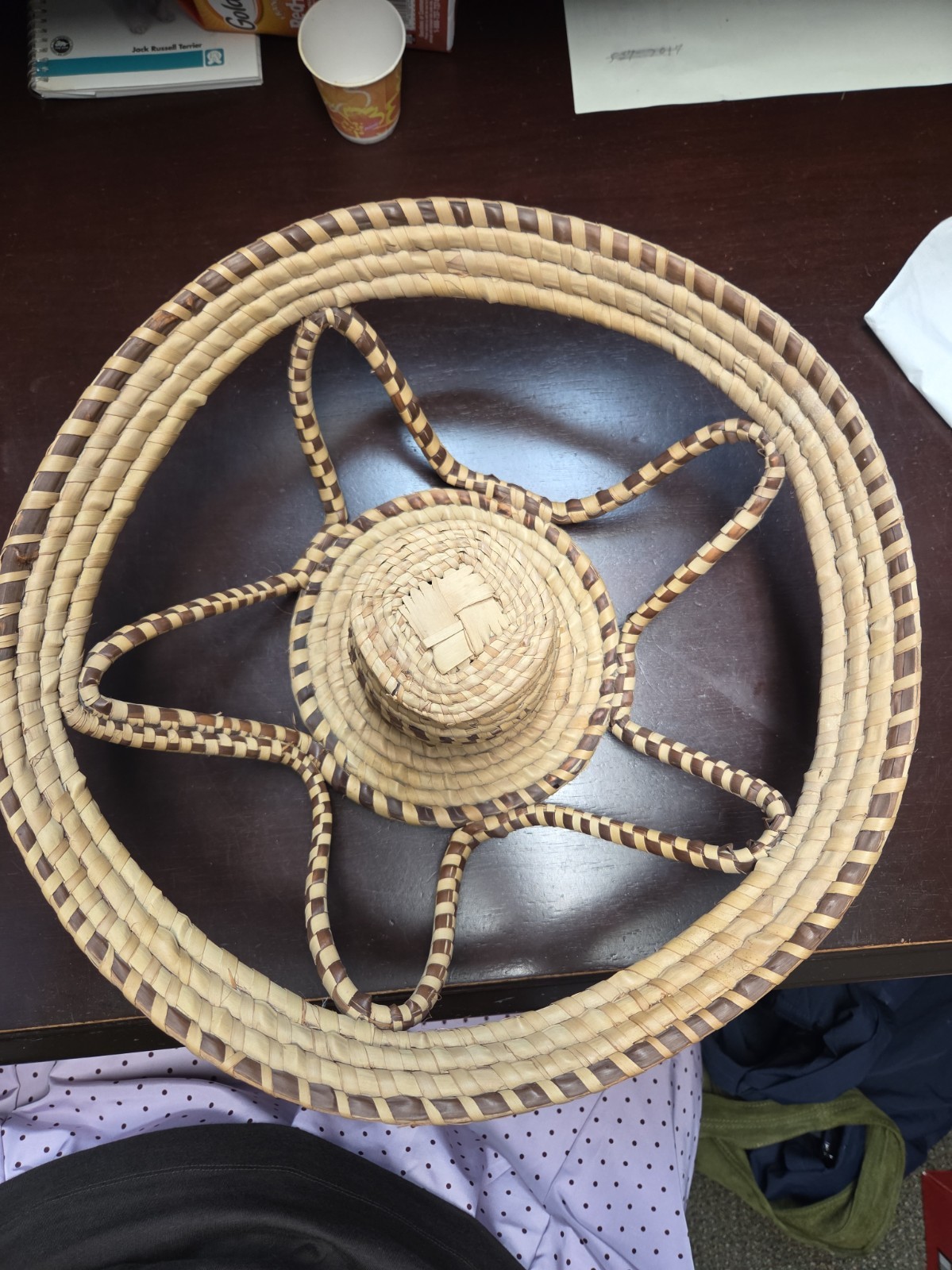 Vintage Sweetgrass Gullah Basket Large 15"  Handmade In Charleston, SC