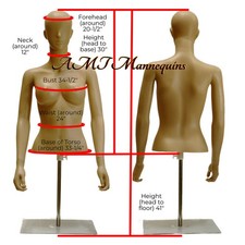 Female mannequin skin torso dressform manikin Removable head straight arms picture