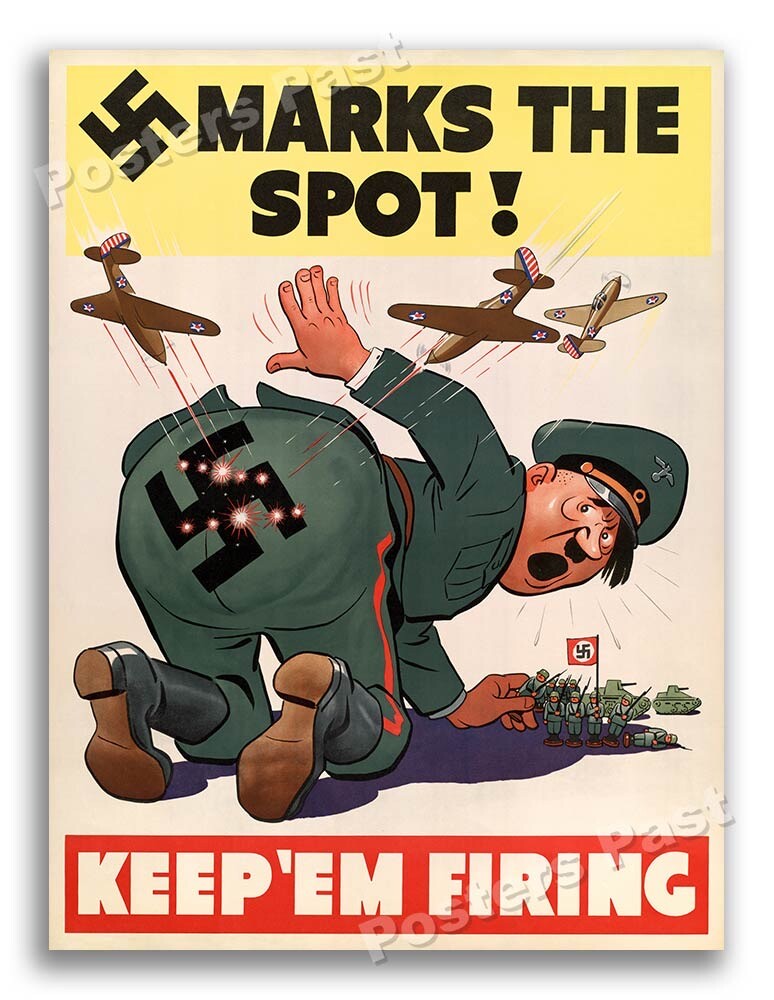 1942 World War 2 "Marks The Spot" WWII War Poster - 18x24 1942 World War 2 "Marks The Spot" WWII War Poster - 18x24