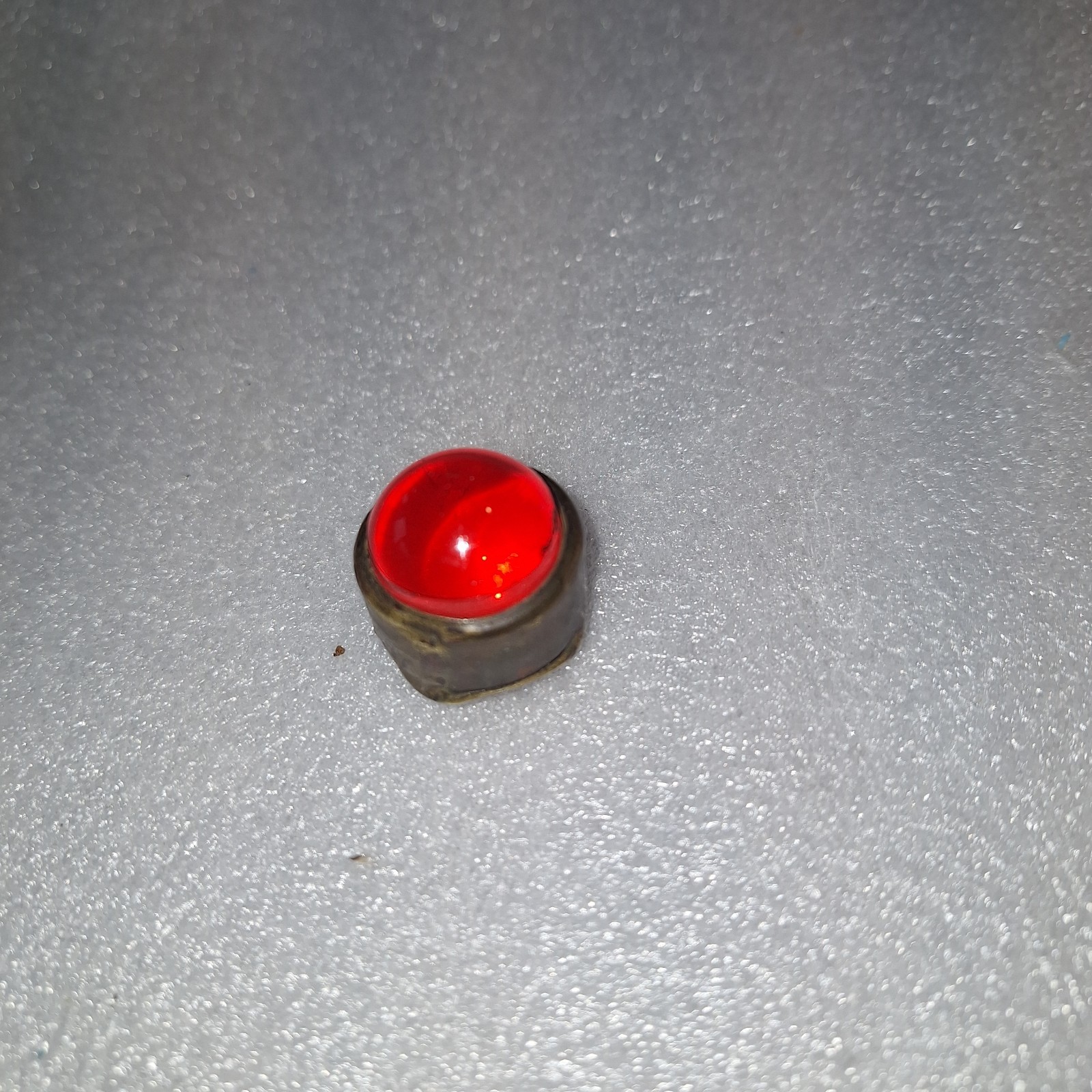 Vintage Ruby Red Glass Jeweled Reflector Brass Base Stop Sign Railroad Vintage Ruby Red Glass Jeweled Reflector Brass Base Stop Sign Railroad