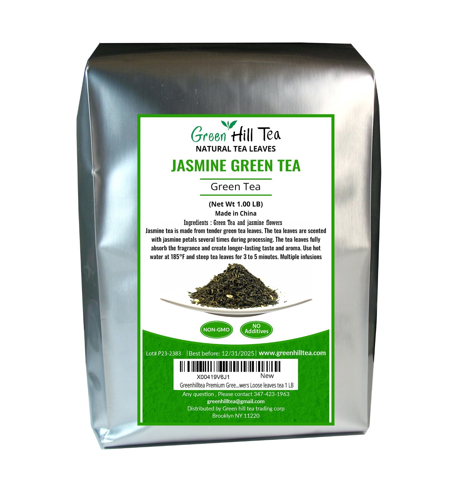 Green Tea with Jasmine flowers looseleaf  tea green tea wholesale  1  LB  Bag