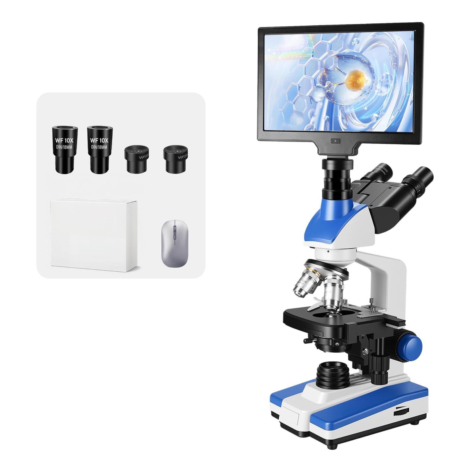 ZTEEERS Lab Compound Trinocular Microscopes 40X-2500X Magnification with10 in... ZTEEERS Lab Compound Trinocular Microscopes 40X-2500X Magnification with10 in...