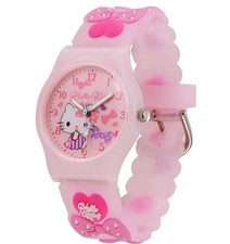 Hello Kitty Character Kids Adults Quartz Watch Silicone Pink & Purple New picture