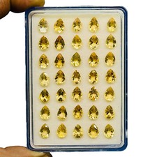 VVS 35 Natural Citrine 8x6mm Pear Cut Dazzling Loose Untreated Gemstone Lot picture