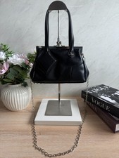 (Rare!) Vivienne Westwood Gamaguchi Leather Handbag Orb Motif Black F/S JP picture