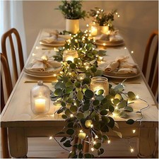 33FT Fairy Light Olive Vine Garland, Glistening Glow Garlands Xmas Decor picture