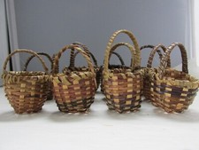 Miniature Baskets Wicker/Ratan 1-1/2" W x 2"H w/handle 12 in ea. bunch picture