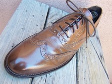 BRUNO MAGLI Mens Casual Dress Shoes Brown Leather Italian Wingtip Oxford Size 9M picture