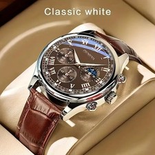 Fashion Men Business Watches Casual Leather Strap Quartz Watch for Men picture