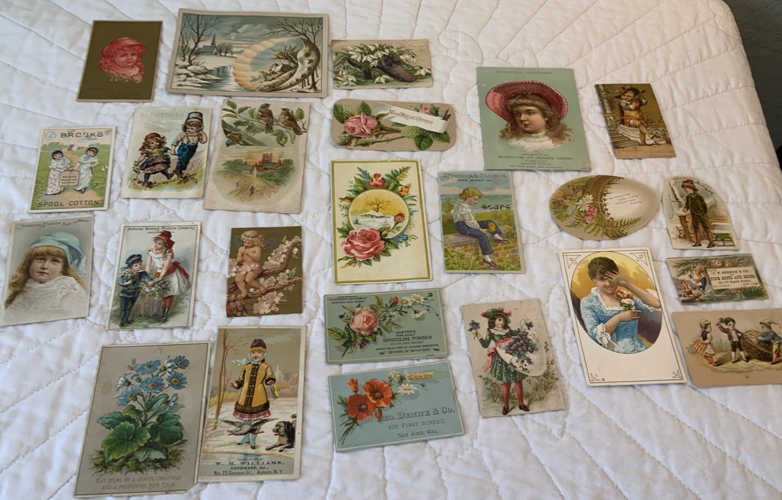 Antique Ephemera, Victorian Trade Cards, Lot Of 24, Ladies, Children, Flowers Antique Ephemera, Victorian Trade Cards, Lot Of 24, Ladies, Children, Flowers