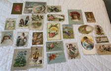 Antique Ephemera, Victorian Trade Cards, Lot Of 24, Ladies, Children, Flowers picture