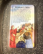 Widows Mite Biblical Bronze Coin 103-76 BC NEVER OPENED (On Display Only) MINT picture