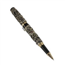 Gullor Noblest Dragon and Phoenix Rollerball Pen PU Leather Pouch - Antique picture