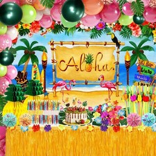 Hawaiian Luau Party Decoration Pack (159 Pcs), Tropical Beach Themed Aloha Summe picture