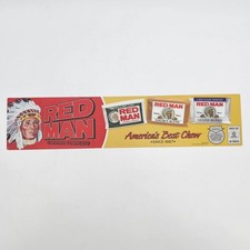 Red Man Chewing Tobacco Plastic Advertising Case Insert Sign 18"x4" picture