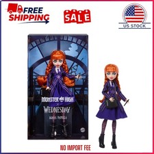Monster HighxWednesday Agnes DeMille Doll Purple Uniform Accessories Collectible picture