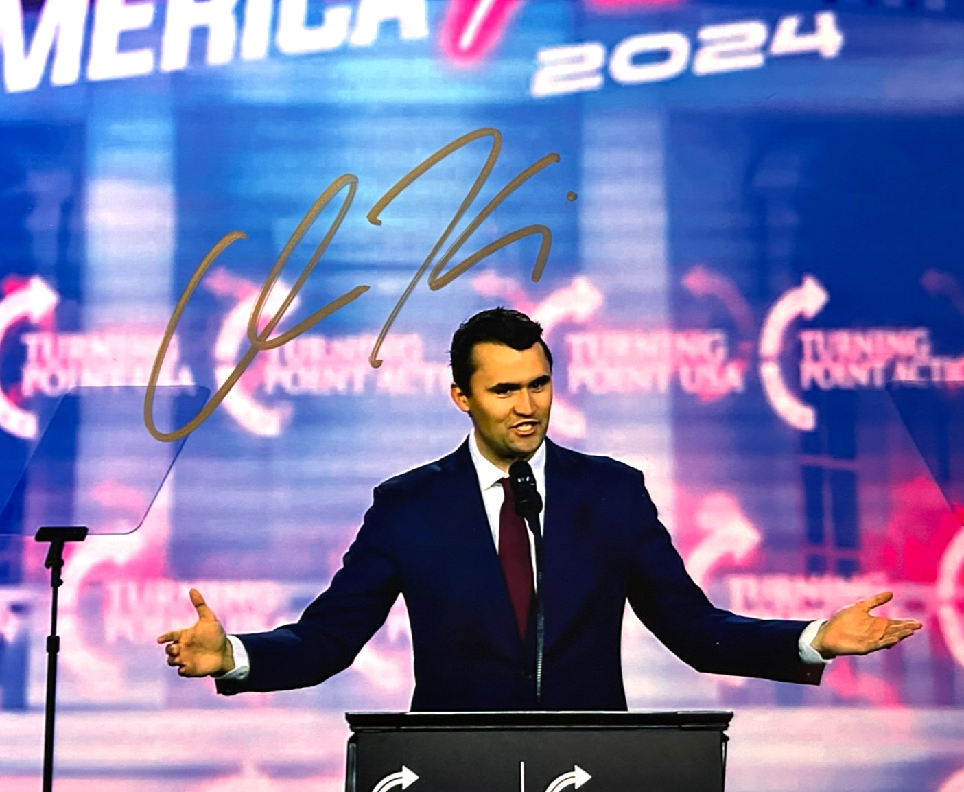 CHARLIE KIRK Signed 8x10" Original Authentic Autograph Signature w/COA CHARLIE KIRK Signed 8x10" Original Authentic Autograph Signature w/COA