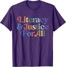 Literacy and Justice for All Stop Book Banning Unisex T-Shirt picture