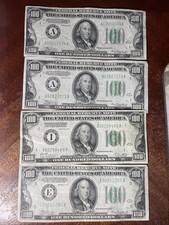4- 1934 $100 Dollar Bills Collectible Currency PLEASE READ DISCRIPTON picture