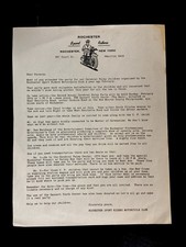 c1940  Rochester Sport Riders Motorcycle Club New York Party Letter Head AO picture