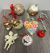 Vintage Christmas Ornaments/Figures- Various Materials and Time Periods Lot of 9 picture