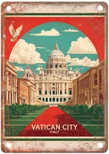 Vintage Vatican City Italy Retro Look Travel Poster Metal Sign T3215 picture