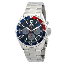 Orient Mako Solar Chronograph Blue Dial Men's Watch RA-TX0201L10B picture