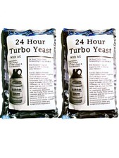 2 Packs 24 Hour Turbo Yeast w/ AG - Moonshine Alcohol Whiskey Rum Vodka 6.5 gal picture