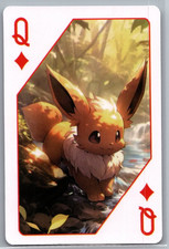 Eevee Queen Of Diamond Pokémon Playing Card Fan Art picture