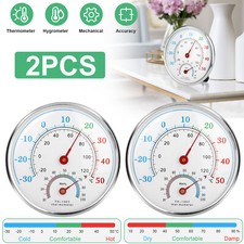 2Pcs Wall Thermometer Indoor Outdoor Mount Garden Greenhouse Home Humidity Meter picture