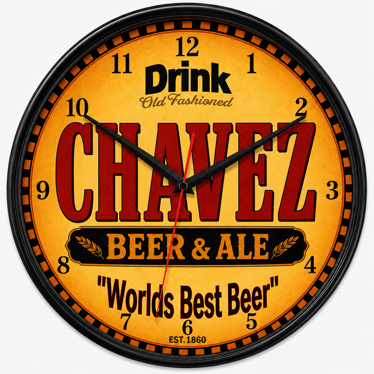 Chavez Beer and Ale Novelty Wall Clock | 10 Inch Diameter | Bar, Saloon, Keg Chavez Beer and Ale Novelty Wall Clock | 10 Inch Diameter | Bar, Saloon, Keg