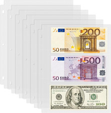 50 Pack （7.6X3.6Inch ） 3 Pockets Currency Sleeves for 3 Ring Binder | Currency picture