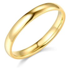 14k Solid Yellow White Gold 2mm 3mm Fit Engagement Wedding Band Gift With Box picture