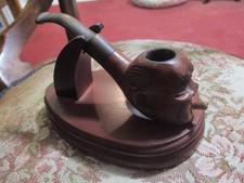 HAND CARVED "MAN SMOKING CIGAR" IMPORTED BRIAR ITALY 1970'S picture