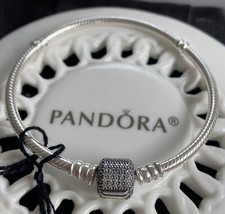 Authentic Pandora MOMENTS Sparkling Pave Clasp Bracelet #590723CZ picture