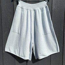 Nuulee Uul Cashmere Knit Shorts Large 8" Minimalist Designer Luxury Willow NEW picture
