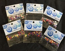 DRESS IT UP Micro Mini Craft / Scrapbooking Button Assortment ~ 6 Sealed Packs picture