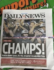 New York Daily News Sports Final Sunday June 14, 2026 "CHAMPS!" Knicks Title picture