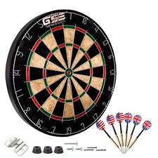 PRO Bristle Dart Board Game Set. Sisal Dartboard w/Six 17 Grams Steel Tip Darts picture