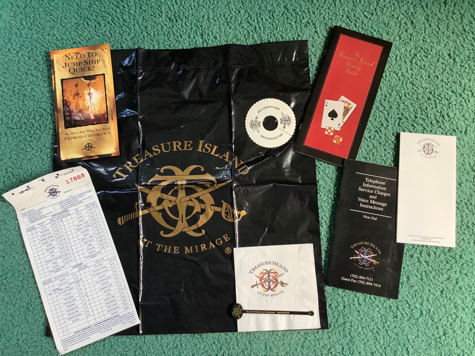 Treasure Island Casino Las Vegas Stationary Items and Guide Collection - 9 items Treasure Island Casino Las Vegas Stationary Items and Guide Collection - 9 items
