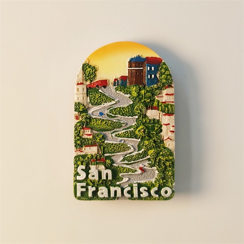 USA United States San Francisco Tourist Souvenir 3D Resin Fridge Magnet Craft USA United States San Francisco Tourist Souvenir 3D Resin Fridge Magnet Craft