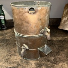 Antique Copper Water Still Dispenser Dual Spigot Urn 12" Vintage No Top Lid picture