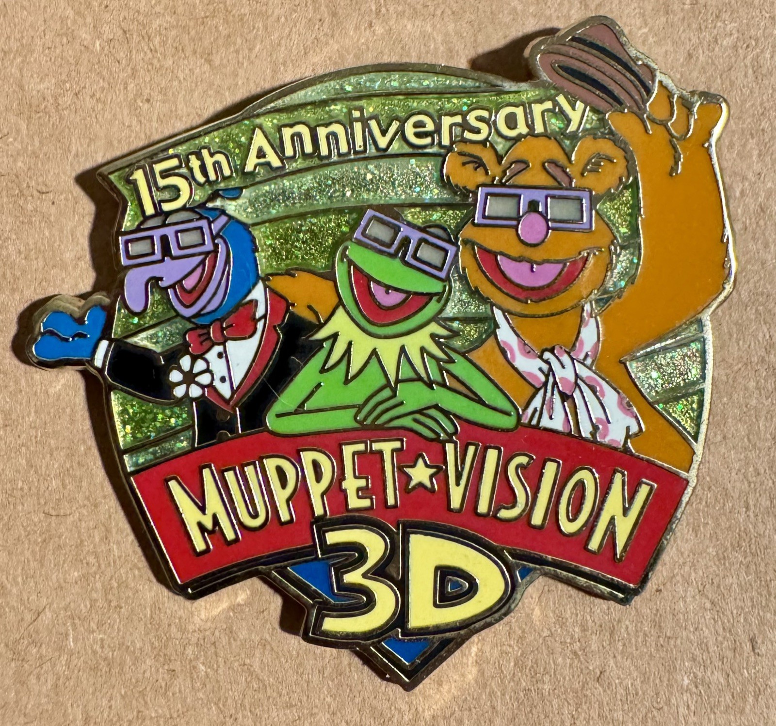 2006 Disney Parks Muppet Vision 3D 15th Anniversary Kermit  Fozzie LE 2500 Pin