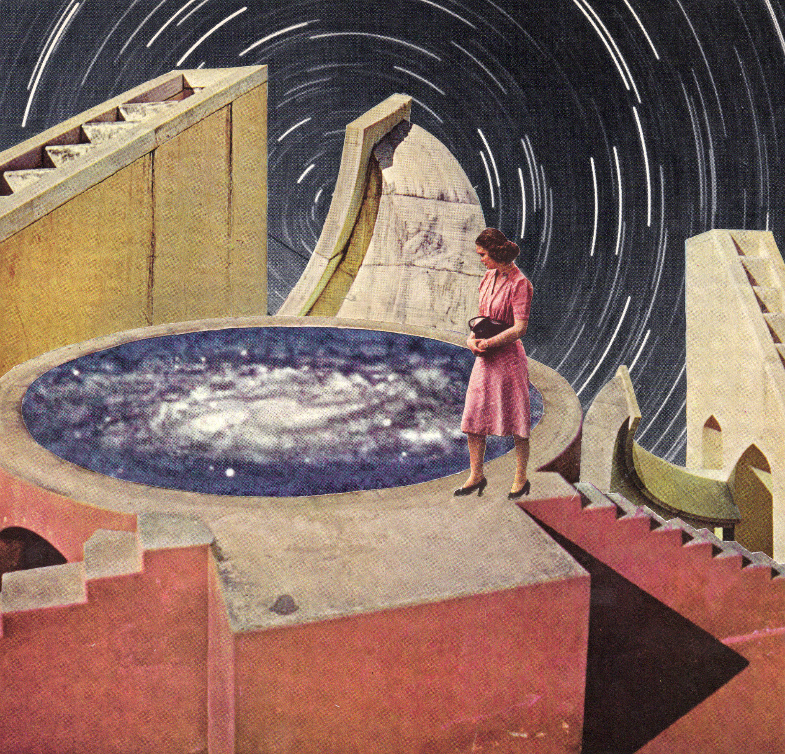 Original Collage Art Handmade Surreal Vintage Outer Space Mixed Media Artwork Original Collage Art Handmade Surreal Vintage Outer Space Mixed Media Artwork