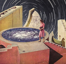 Original Collage Art Handmade Surreal Vintage Outer Space Mixed Media Artwork picture