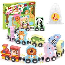 11 Pcs Magnetic Train Set Montessori Toy for Toddler, Animal Birthday Gifts picture