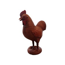 Shanghai Handicrafts Mid Century Chinese Wicker and Rattan Rooster MCM Large picture