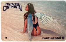 Continental Airlines-"BIG PACIFIC CONTINENTAL" Japan phonecard USED (5holes) picture