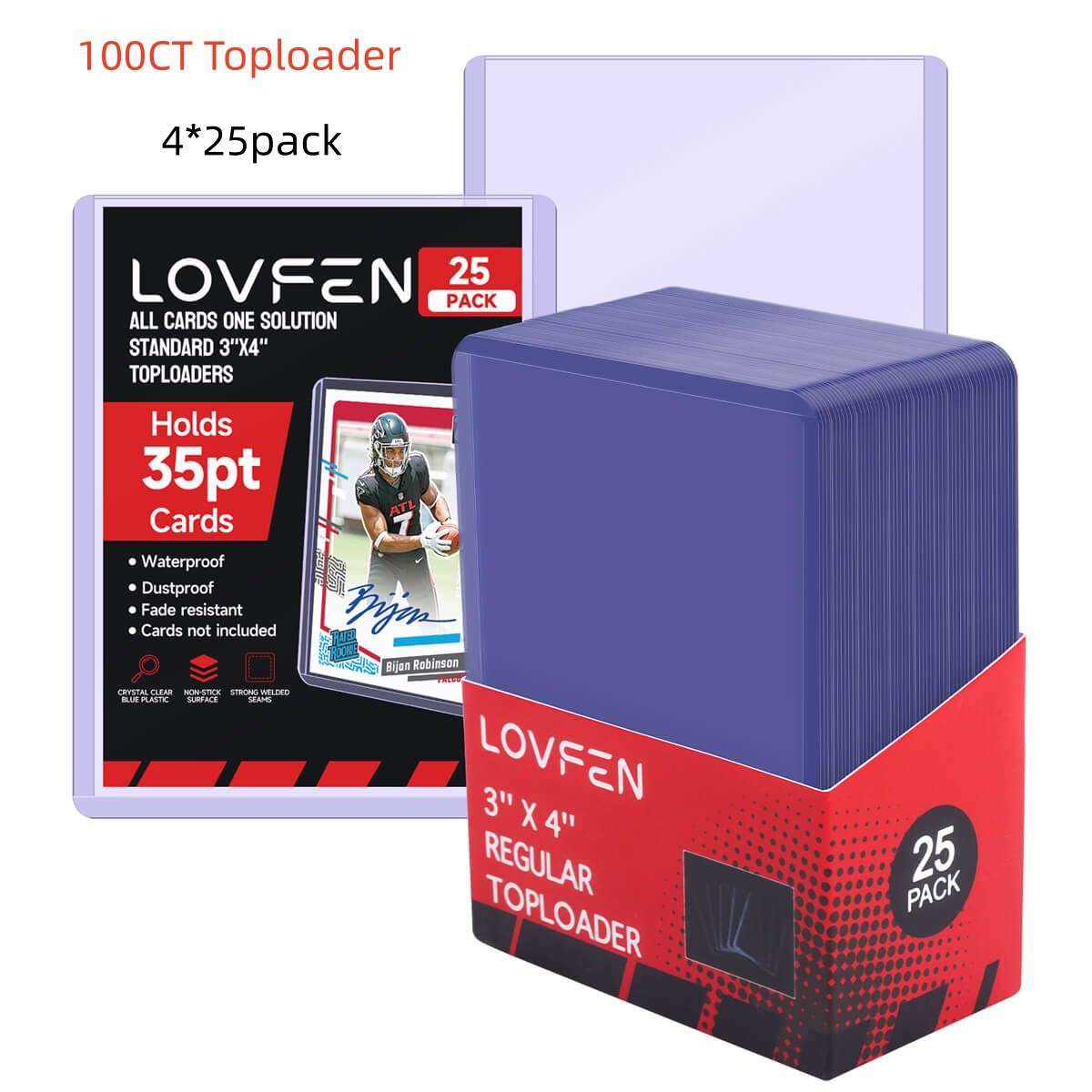 100/200/500/1000/2000CT 3"x4" Toploaders For 35pt Sports Trading Cards Holders 100/200/500/1000/2000CT 3"x4" Toploaders For 35pt Sports Trading Cards Holders